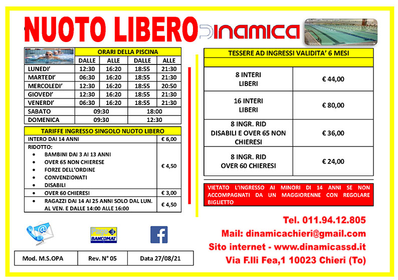 NUOTO LIBERO 2021