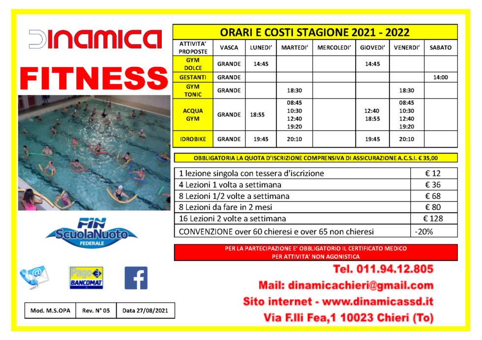 Dinamica SSD Piscina di Chieri Via F.lli Fea 1