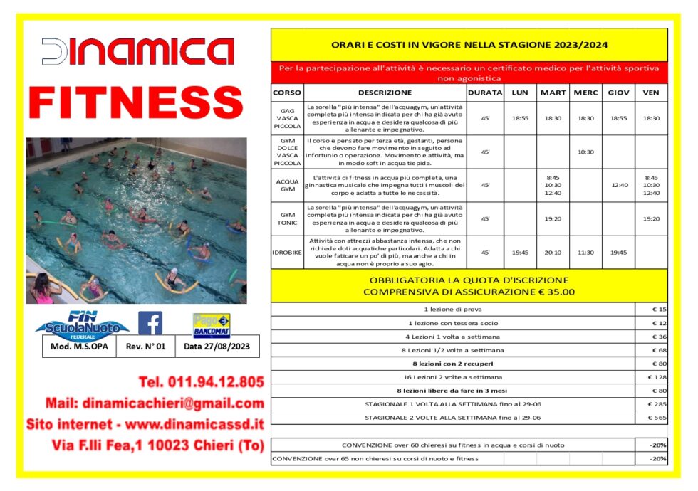 Dinamica SSD Piscina di Chieri Via F.lli Fea 1
