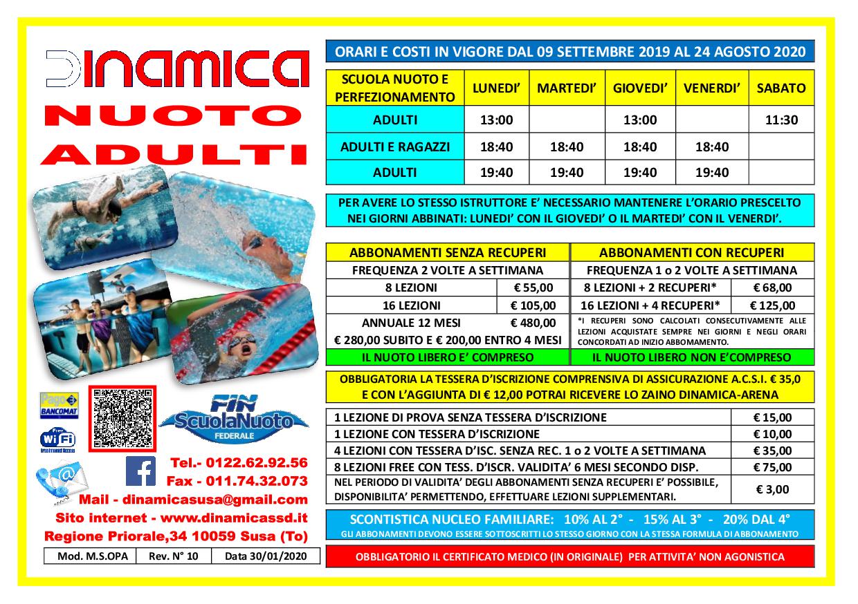 Volantino Scuola Nuoto Adulti