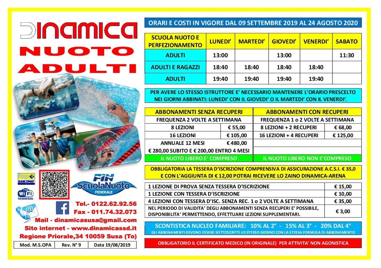 Volantino Scuola Nuoto Adulti