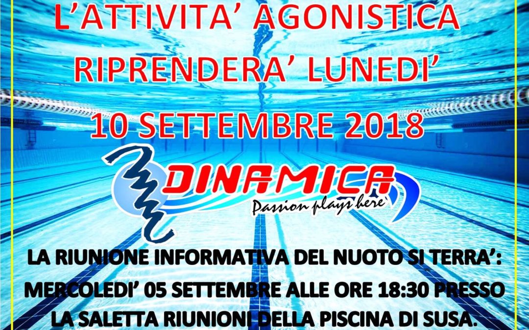 Riunione agonismo nuoto